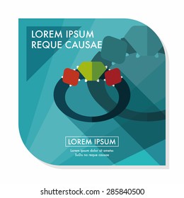 Propose diamond ring flat icon with long shadow,eps10
