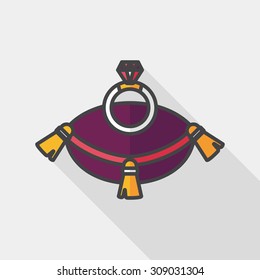 Propose diamond ring flat icon with long shadow,eps10