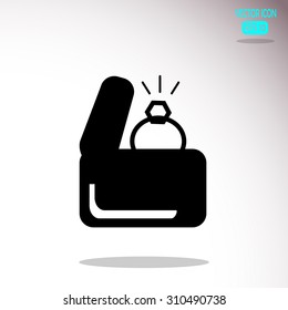 Propose diamond ring flat icon