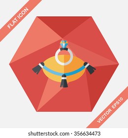 Propose diamond ring flat icon with long shadow,eps10