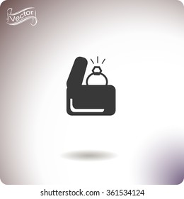 Propose diamond ring flat icon.