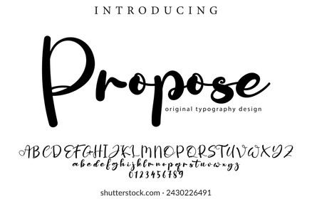 Propose Font Stylish brush painted an uppercase vector letters, alphabet, typeface