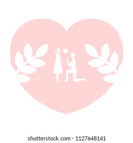 propose marriage vector illustration