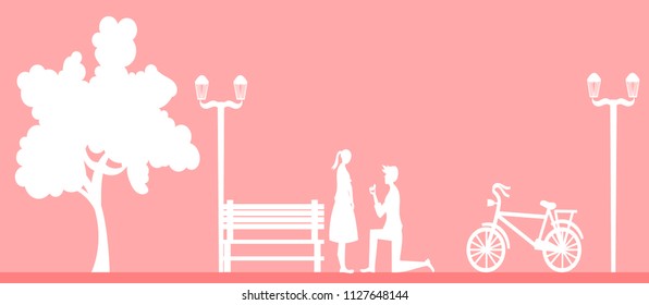 propose marriage vector illustration
