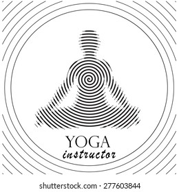 The proposed graphic design for a logo, brochures, posters, web design, printing. Vector theme of yoga and eastern practices.