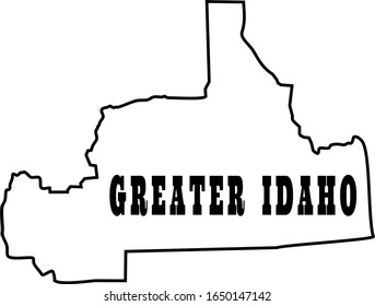 Proposed State of greater Idaho map containing parts of Oregon and California 