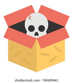 
A propping skull from the box, halloween terror feels
