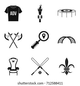 Props for movie icons set. Simple set of 9 props for movie vector icons for web isolated on white background