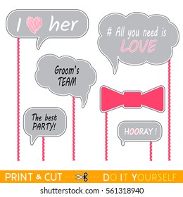 Props for photos on weddings featuring cute and funny phrases.