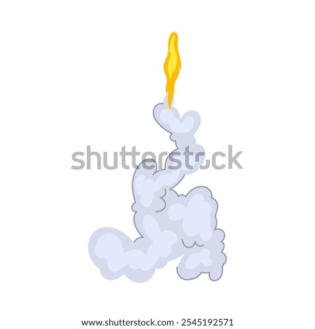 propulsion rocket smoke trail cartoon. fire speed, exhaust plume, trajectory boost propulsion rocket smoke trail sign. isolated symbol vector illustration