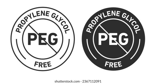 Propylene glycol free rounded vector symbol set on white background