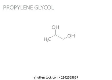 Propylene Glycol Molecular Skeletal Chemical Formula.