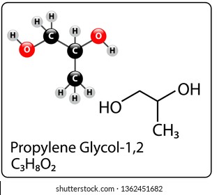 Propylene Glycol-1,2 Molecule Structure