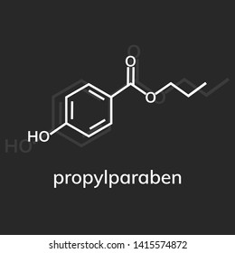 propylparaben vector icon on dark  background