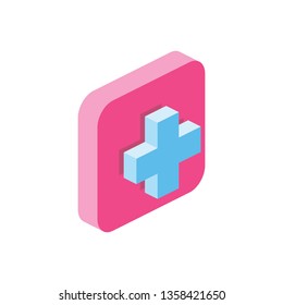 Pros 3d vector icon isometric pink and blue color minimalism illustrate