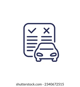 Pros y contras de un icono de línea de auto en blanco