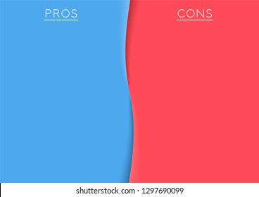 Pros and Cons Centre Divide Comparison List Template