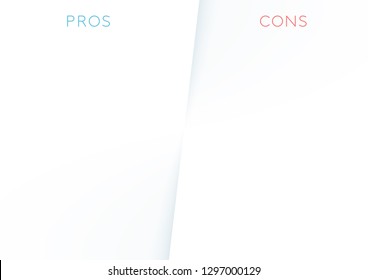 Pros and Cons Centre Divide Paper List Template