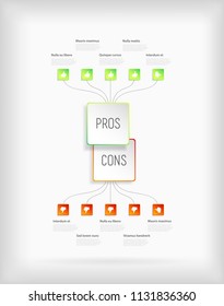 Pros and Cons comparison vector template.
