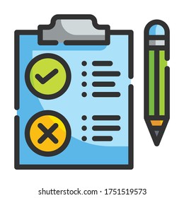 Das Symbol Pros and Cons Füllt die Rahmenlinie. Design Thinking Konzept.