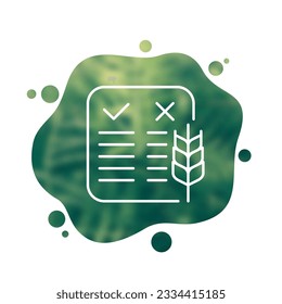 Pros and cons of gluten icon in line design