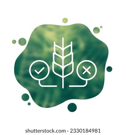 Pros and cons of gluten line icon, vector