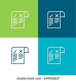 Pros and cons green and blue material color minimal icon or logo design