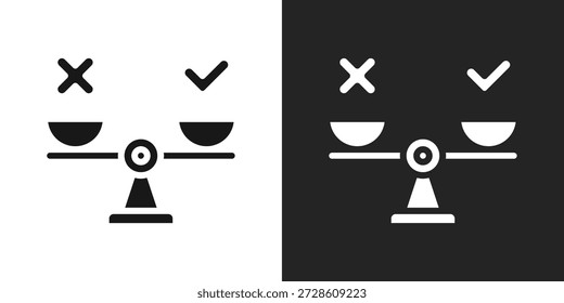 Pros And Cons Icon In Black And White Glyph Style