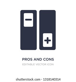 pros and cons icon on white background. Simple element illustration from Social media marketing concept. pros and cons icon symbol design.