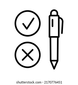 Pros and cons icon. Positive and negative, true or false. Plus and minus. Pictogram isolated on a white background.