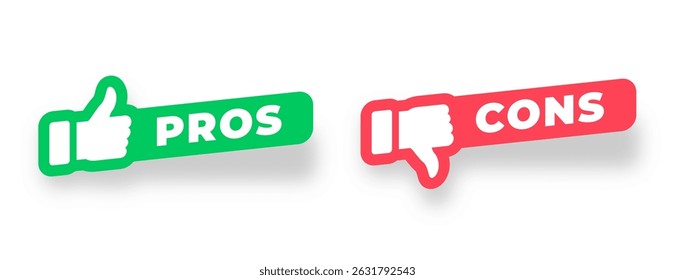 pros and cons icon sticker design vector