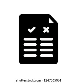 Pros and cons icon, vector illustration. Flat design style. vector pros and cons icon illustration isolated on white background, pros and cons icon Eps10. 