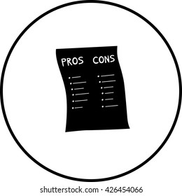 Symbol der Vor- und Nachteile-Liste