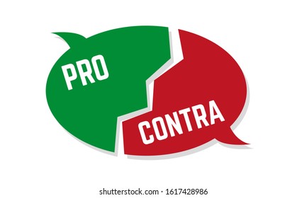Pros and Cons on green and red circle (Written in German: Pro und Contra)