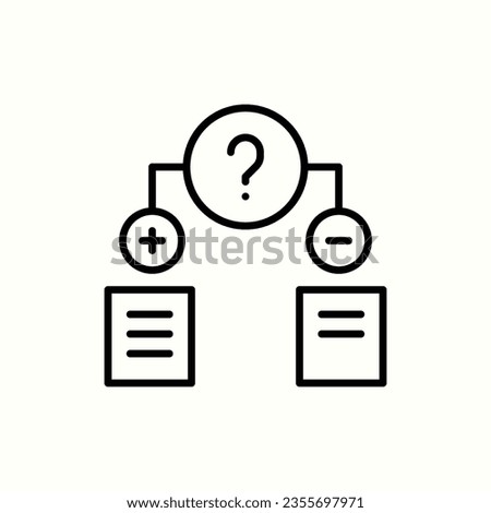 pros, cons, question black icon , isolated icon in light background, perfect for website, blog, logo, graphic design, social media, UI, mobile app