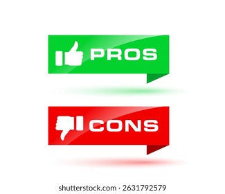 pros and cons sign label design vector