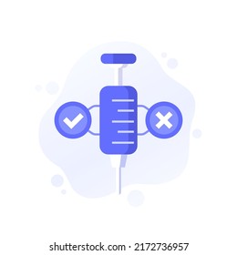 Pros and cons of vaccination icon, vector design