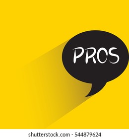 pros speech bubble on yellow background
