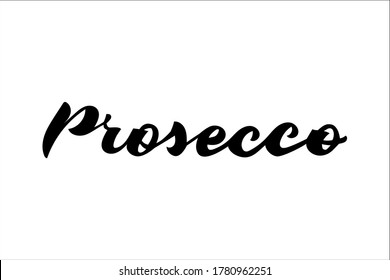 Prosecco hand lettering vector isolated on white