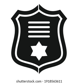 Prosecutor gold emblem icon. Simple illustration of prosecutor gold emblem vector icon for web design isolated on white background