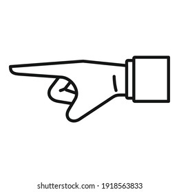 Handzeichen der Staatsanwaltschaft. Rahmenankläger Hand Vektorsymbol für Webdesign einzeln auf weißem Hintergrund