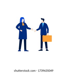 Prosecutor and lawyer illustration flat design