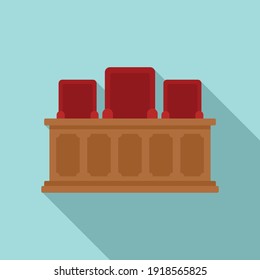 Prosecutor tribune icon. Flat illustration of prosecutor tribune vector icon for web design