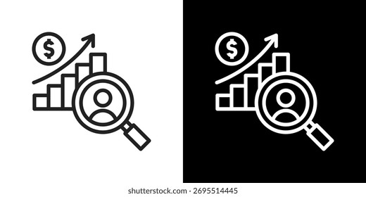 Ilustración vectorial de estilo de línea de icono de cliente potencial