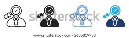 Prospecting multi style. Simple illustration icon set.