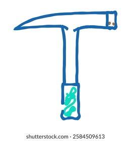 prospectors hammer doodle icon sketch vector. prospectors hammer sign. isolated symbol illustration