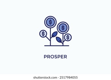Prosper Vector Icon Or Logo Illustration
