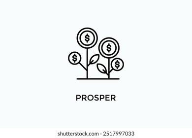 Icono de Vector próspero o ilustración de logotipo