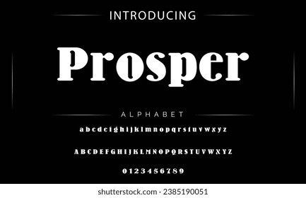 Prosper Vintage decorative font. Lettering design in retro style with label. Perfect for alcohol labels, logos, shops and many other.