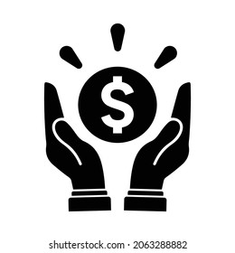 Wohlstand, Finanzsymbol. Schwarze Vektorgrafiken.